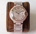 (TW) Swiss Quality Replica Cartier Ballon Bleu Rose Gold Diamond Watches